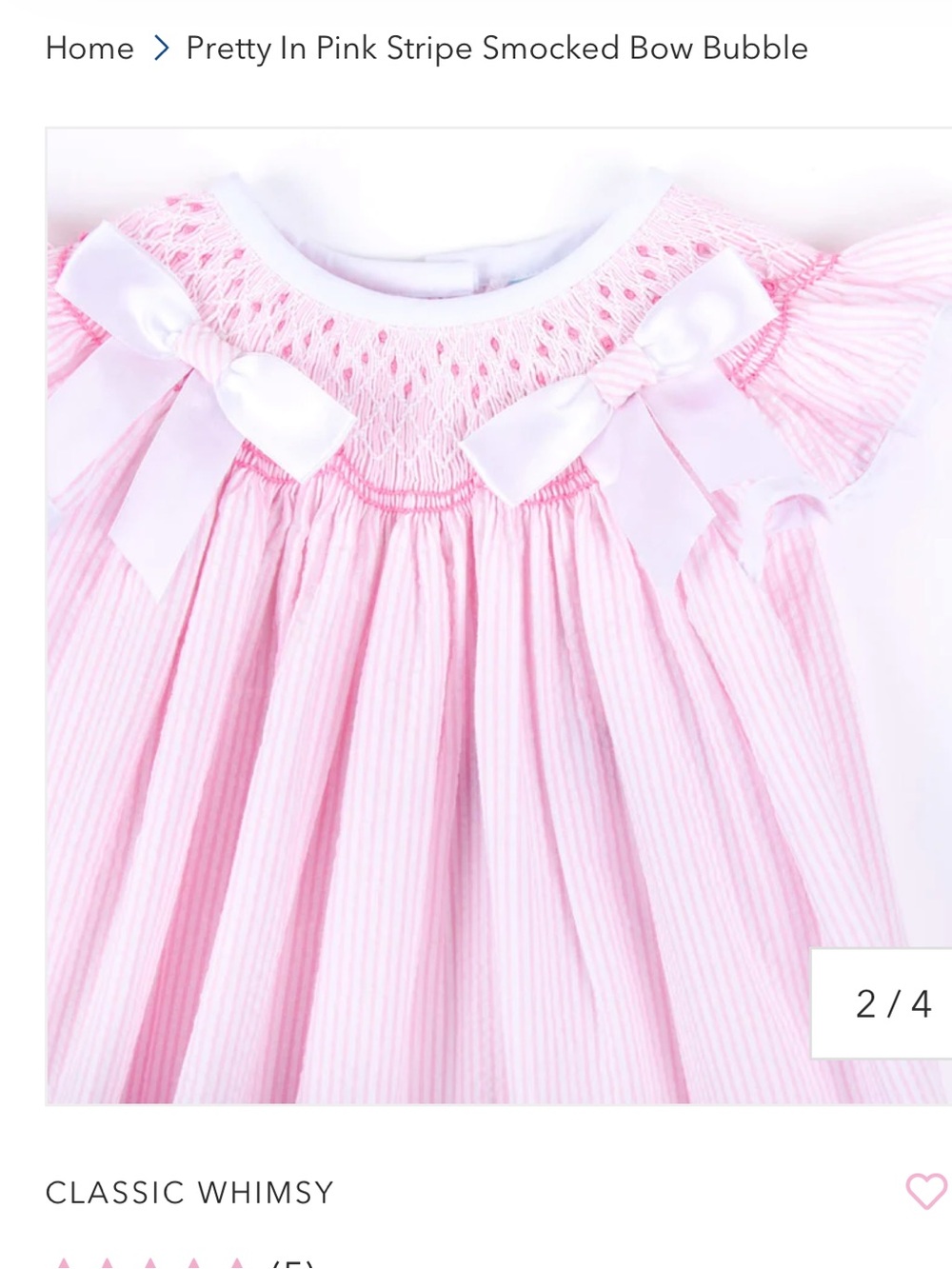 Pink Smocked Ruffle Baby One-Piece - Picture 2 of 7